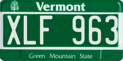 VT license plate XLF963
