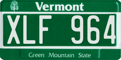 VT license plate XLF964