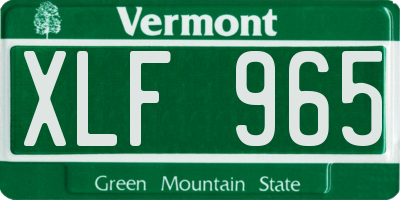 VT license plate XLF965