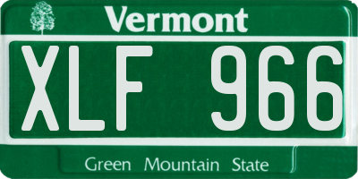 VT license plate XLF966