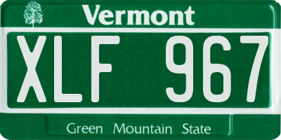 VT license plate XLF967