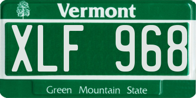 VT license plate XLF968