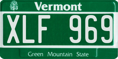 VT license plate XLF969