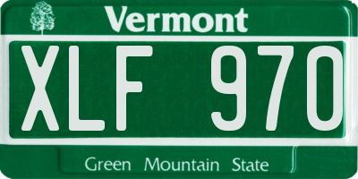 VT license plate XLF970