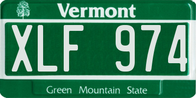 VT license plate XLF974