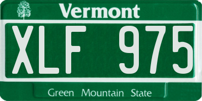 VT license plate XLF975