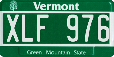 VT license plate XLF976
