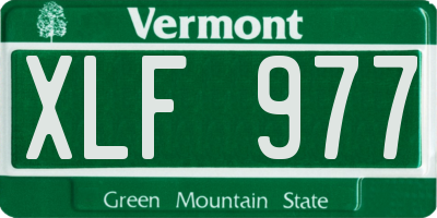 VT license plate XLF977