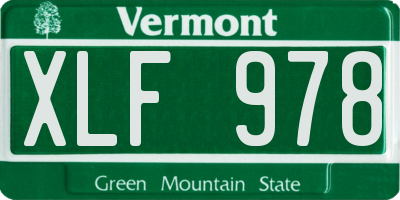 VT license plate XLF978