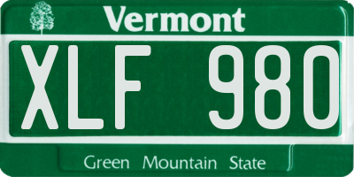 VT license plate XLF980