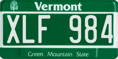 VT license plate XLF984