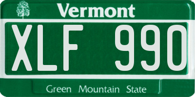 VT license plate XLF990