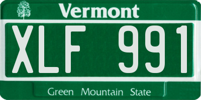 VT license plate XLF991