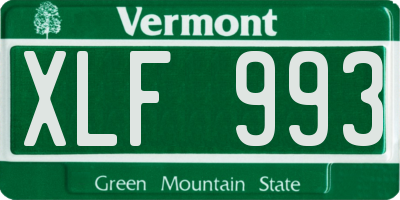 VT license plate XLF993