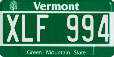 VT license plate XLF994