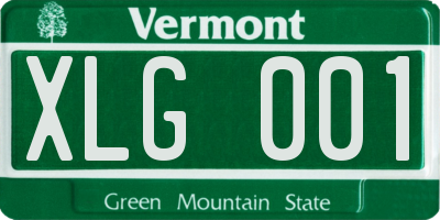VT license plate XLG001