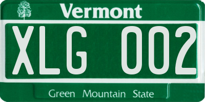 VT license plate XLG002