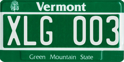 VT license plate XLG003
