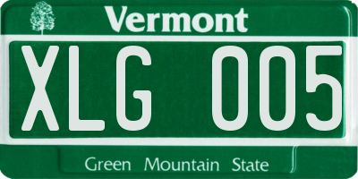 VT license plate XLG005
