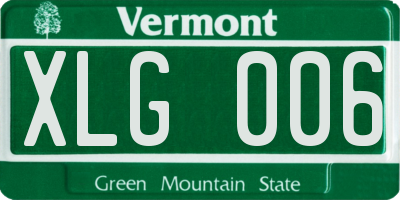 VT license plate XLG006