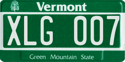 VT license plate XLG007