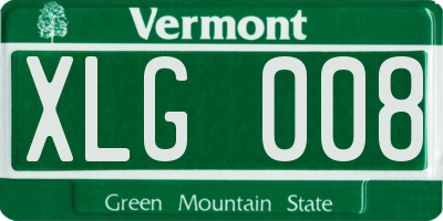 VT license plate XLG008