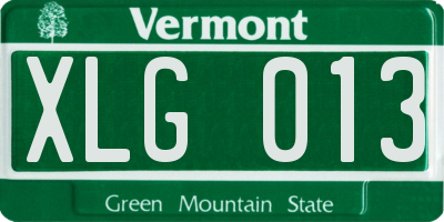 VT license plate XLG013