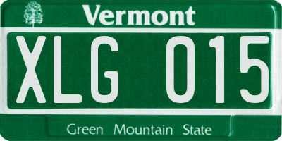 VT license plate XLG015