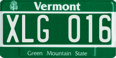 VT license plate XLG016