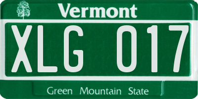 VT license plate XLG017