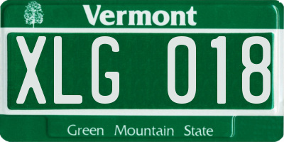 VT license plate XLG018