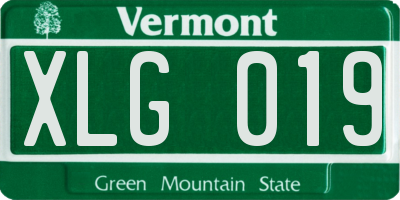 VT license plate XLG019
