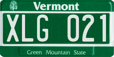 VT license plate XLG021