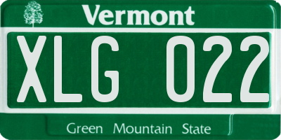 VT license plate XLG022