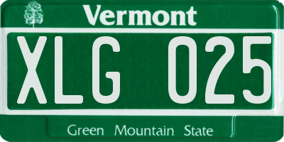 VT license plate XLG025