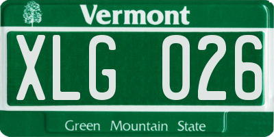 VT license plate XLG026