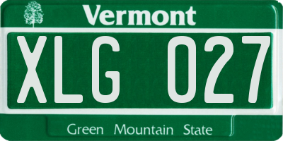 VT license plate XLG027