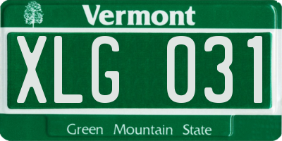 VT license plate XLG031