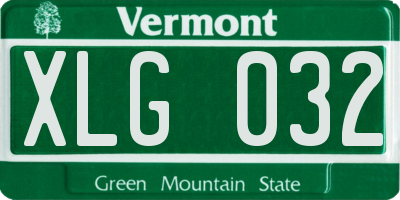 VT license plate XLG032