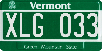 VT license plate XLG033