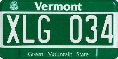 VT license plate XLG034