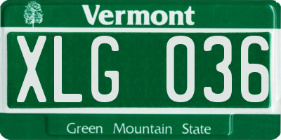 VT license plate XLG036