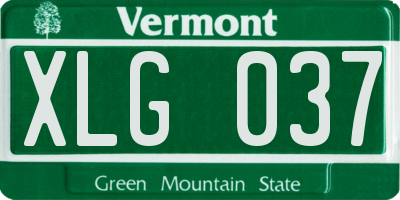 VT license plate XLG037