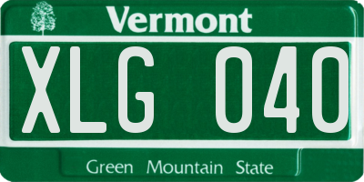 VT license plate XLG040