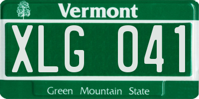 VT license plate XLG041