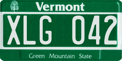 VT license plate XLG042
