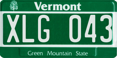 VT license plate XLG043