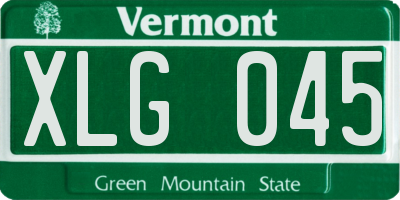 VT license plate XLG045
