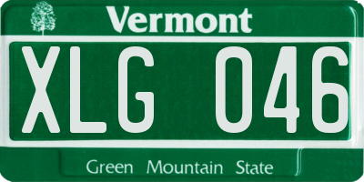 VT license plate XLG046