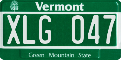 VT license plate XLG047
